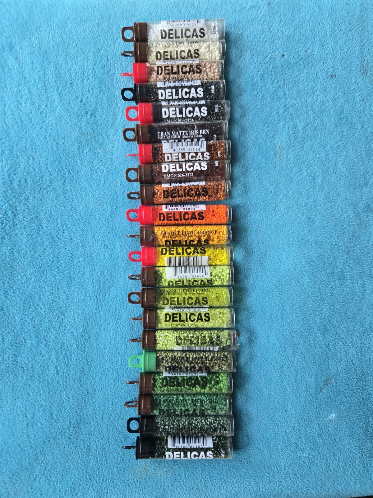 Lot of 21 Miyuki Delica Glass Cylinder Seed Bead Tubes Japan Craft Destash Mixed