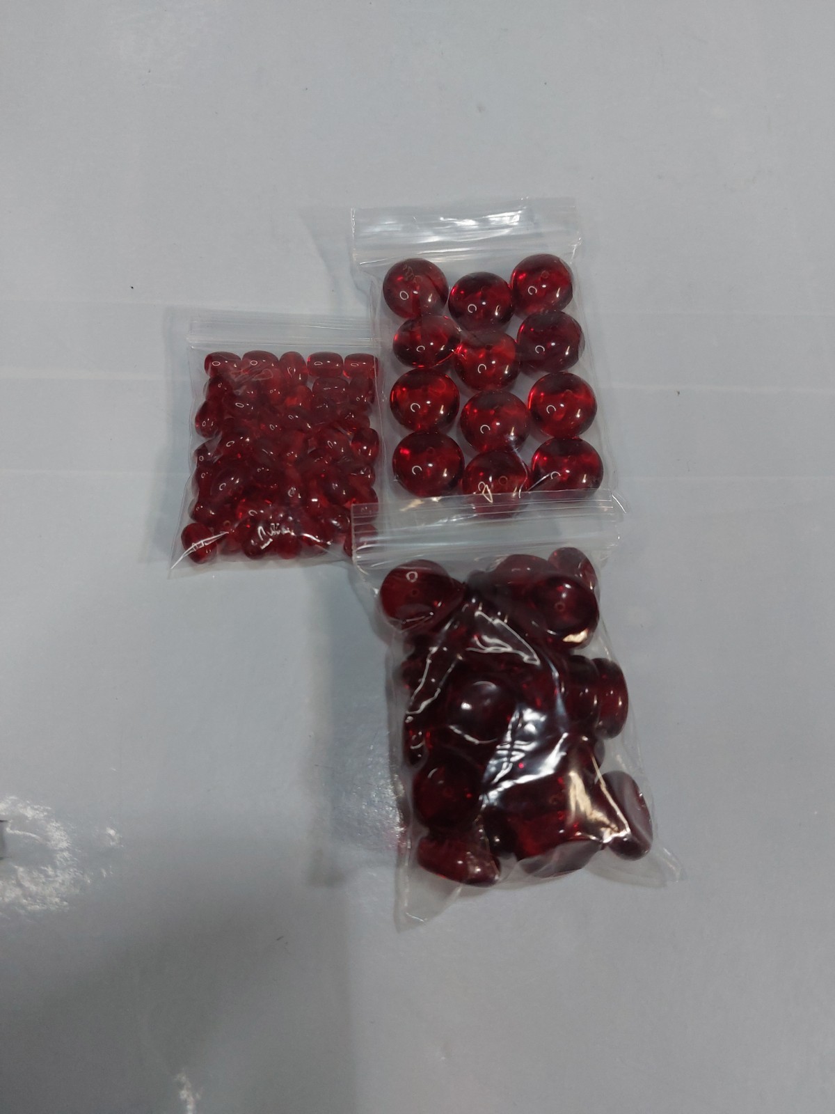 Vintage Glass Ruby Smooth Handmade Beads Round And Oval Small And Large