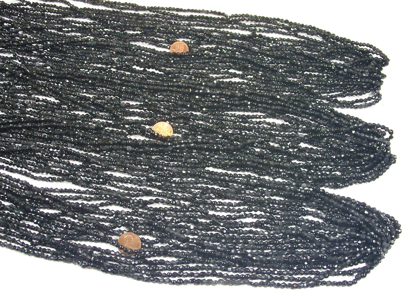 2 Pounds Black Color India Handmade Glass Spacer Beads Bulk Lot (QKP-15) ⭐