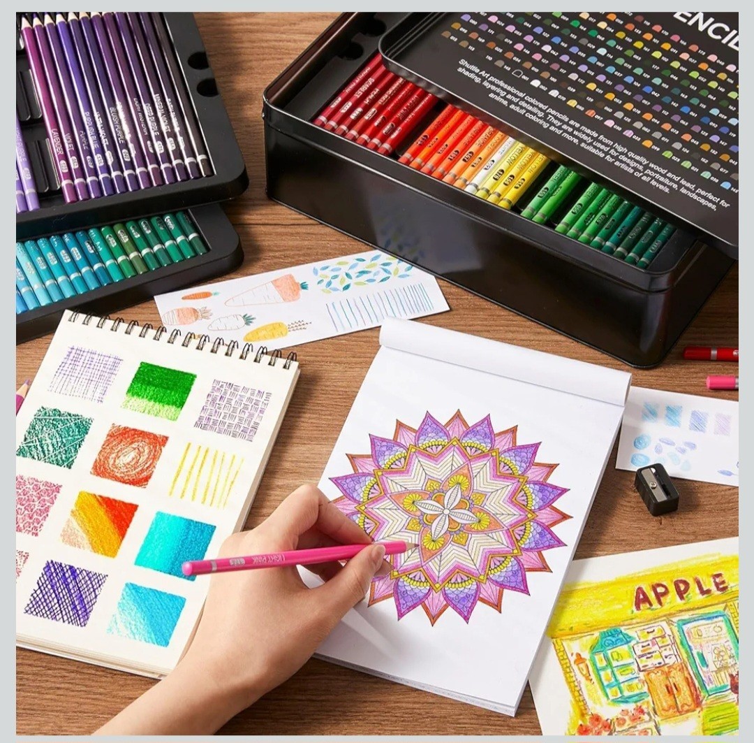 Shuttle Art 180 Colored Pencils Set for Adult Coloring Books & Drawing New