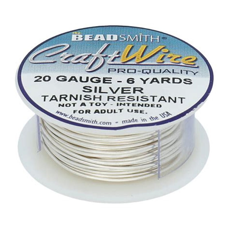 Wire, 6 Yard Spool Non Tarnish Silver 20 Gauge Round Wrapping Wire
