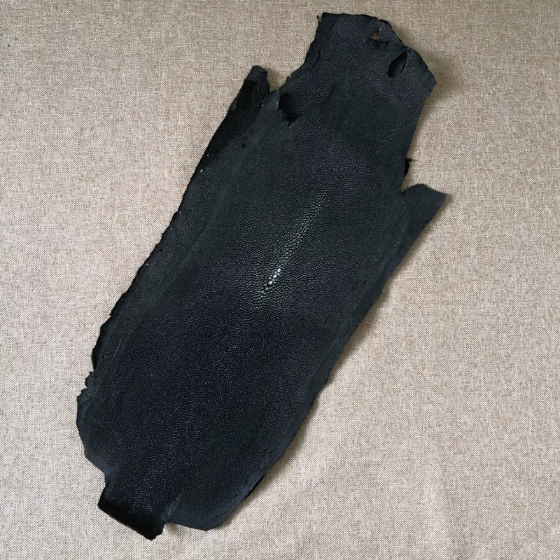 1Pcs Stingray Shagreen HIDE Skin Leather Soft DIY Craft Pelt Material Black