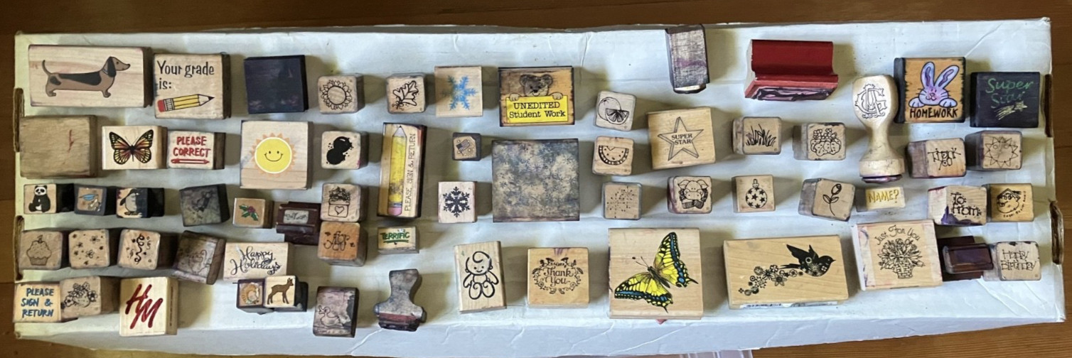Lot of 100’s of Rubber Stamps, All Kinds LOOK!