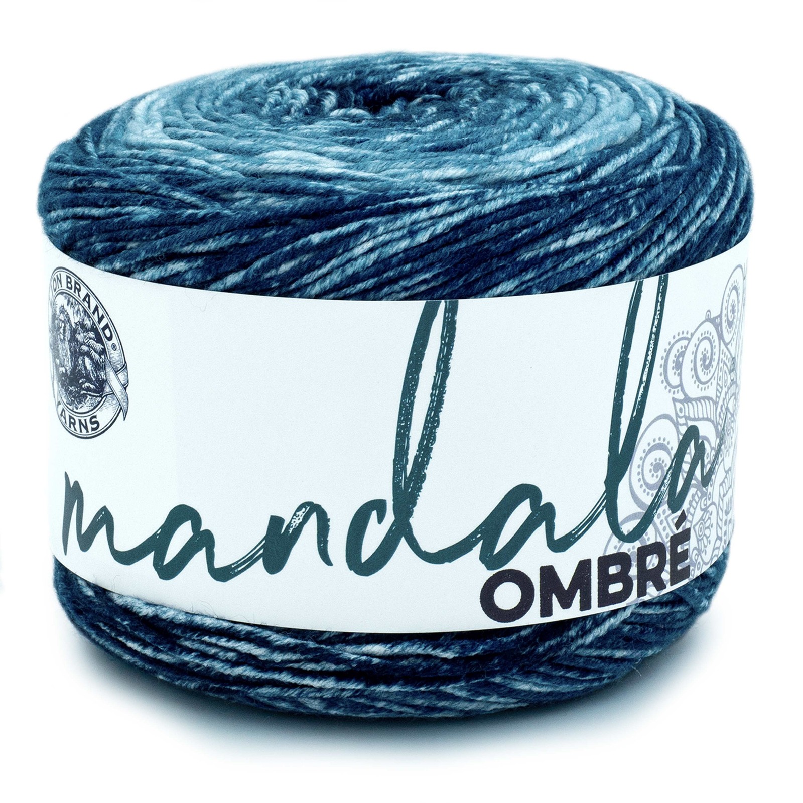 Lion Brand Yarn Mandala Ombre Harmony Ombre Cake Medium Acrylic Multi-color Yarn