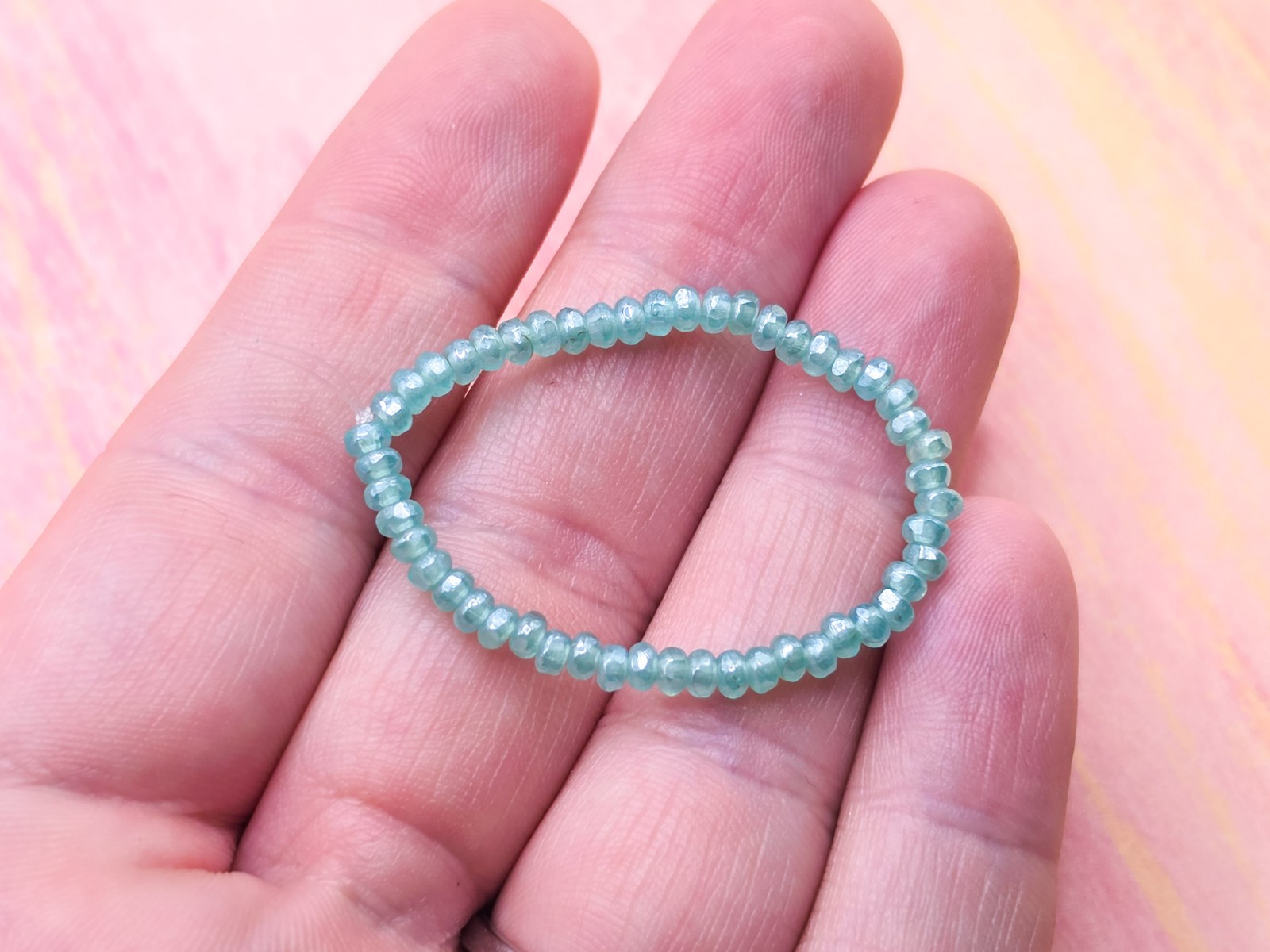 50pcs Tiny Uranium Glass Beads Faceted Rondelle 3x2mm Aqua Green Czech Strand