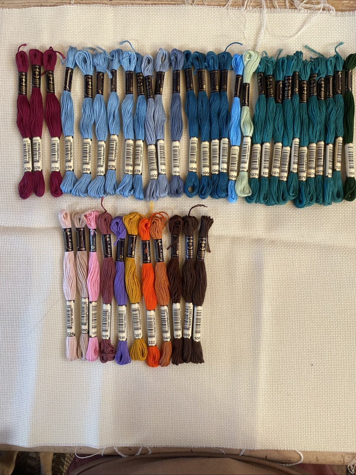 Anchor Stranded Sticktwist Mouline 8M Emb Thread Lot of 40 Many Colors