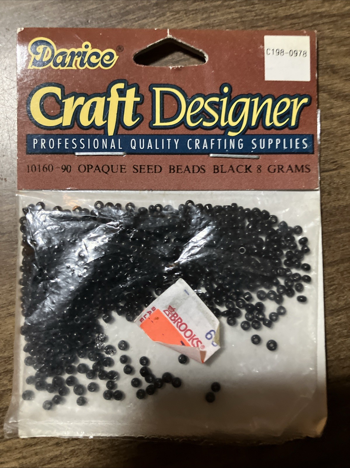 Darice Opaque Seed Beads No. 10160-90 Black 8 Grams