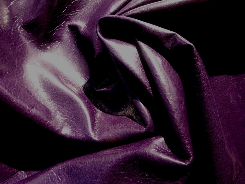 Baby calfskin leather hide Royal Purple Ultra Thin but strong semi gloss finish
