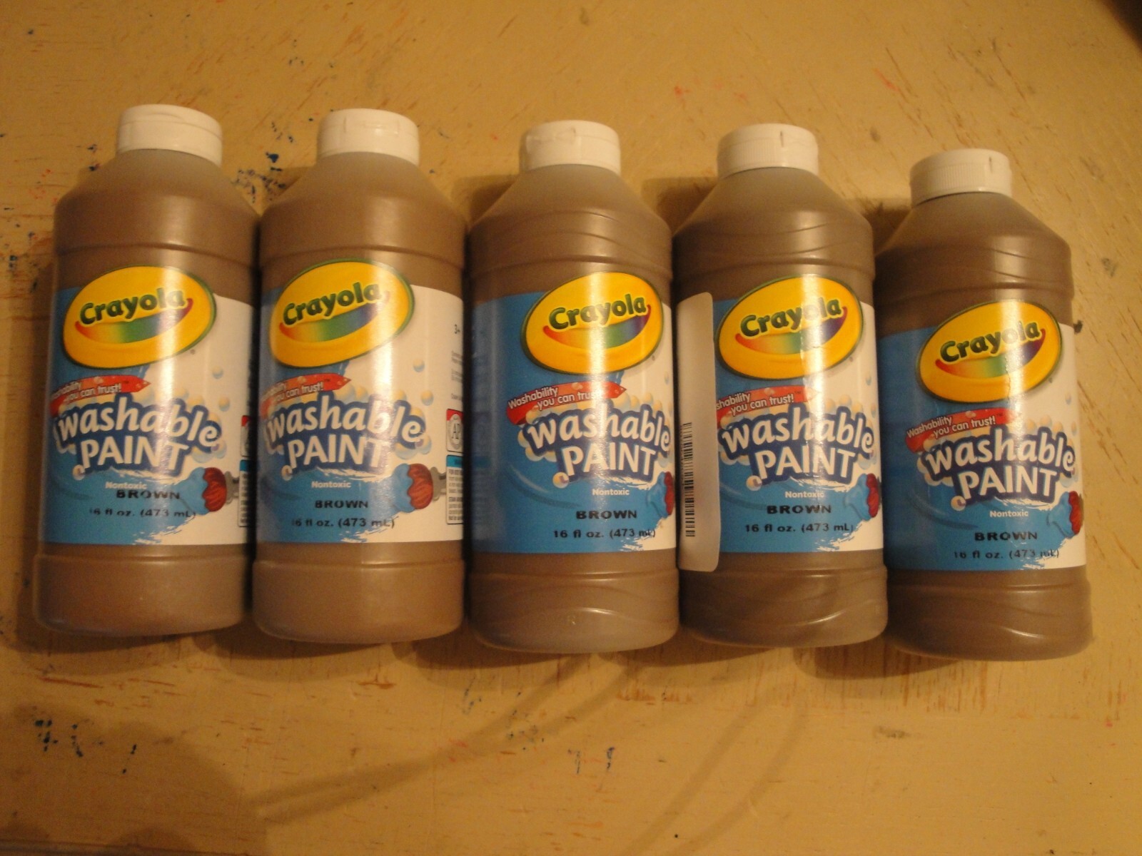 5x Crayola Washable Paint, Brown, 16 oz. #H27