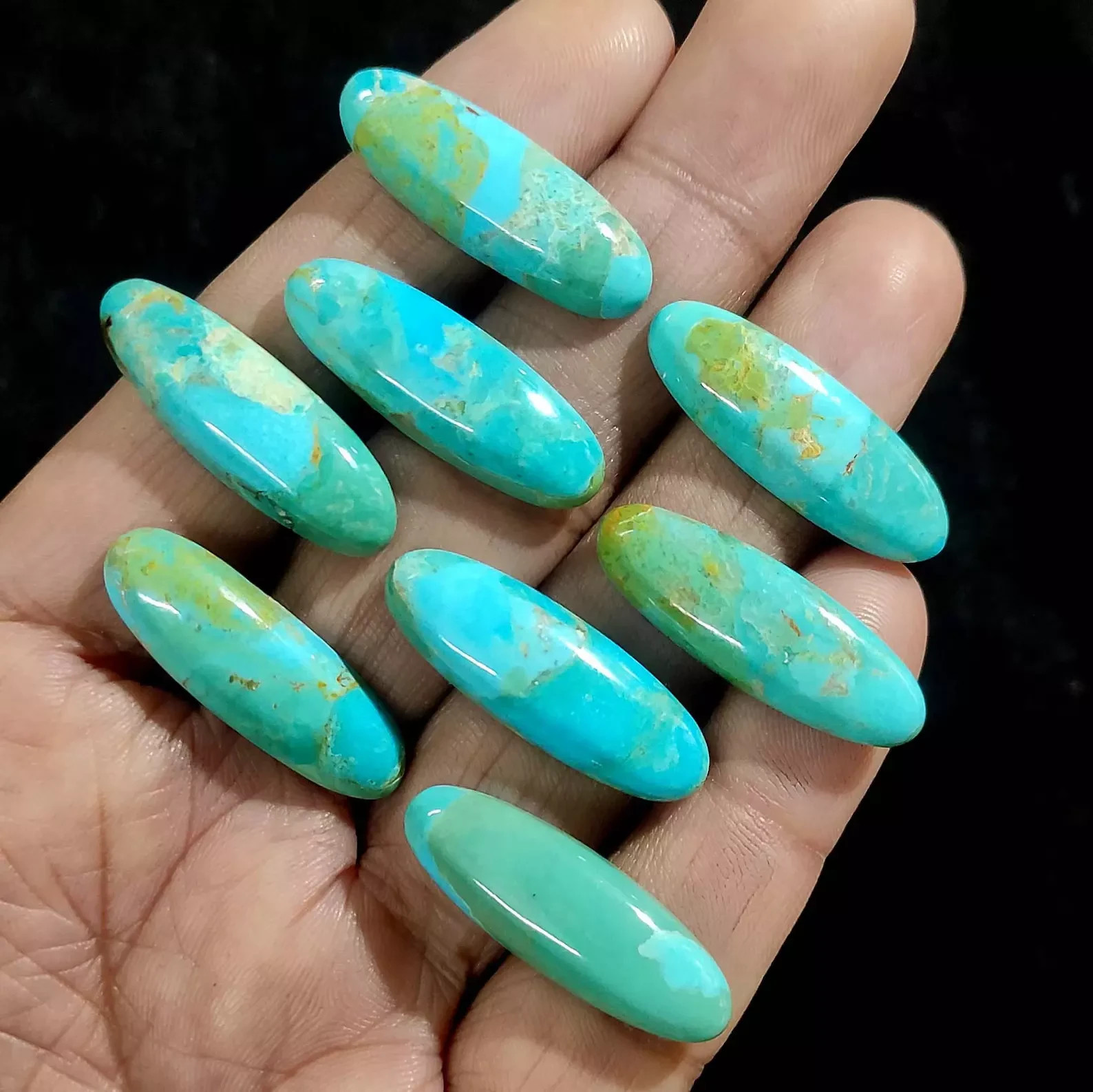 Wholesale Mohave Turquoise Cabochon Marquise shape Loose Gemstone Lot Jewellery.