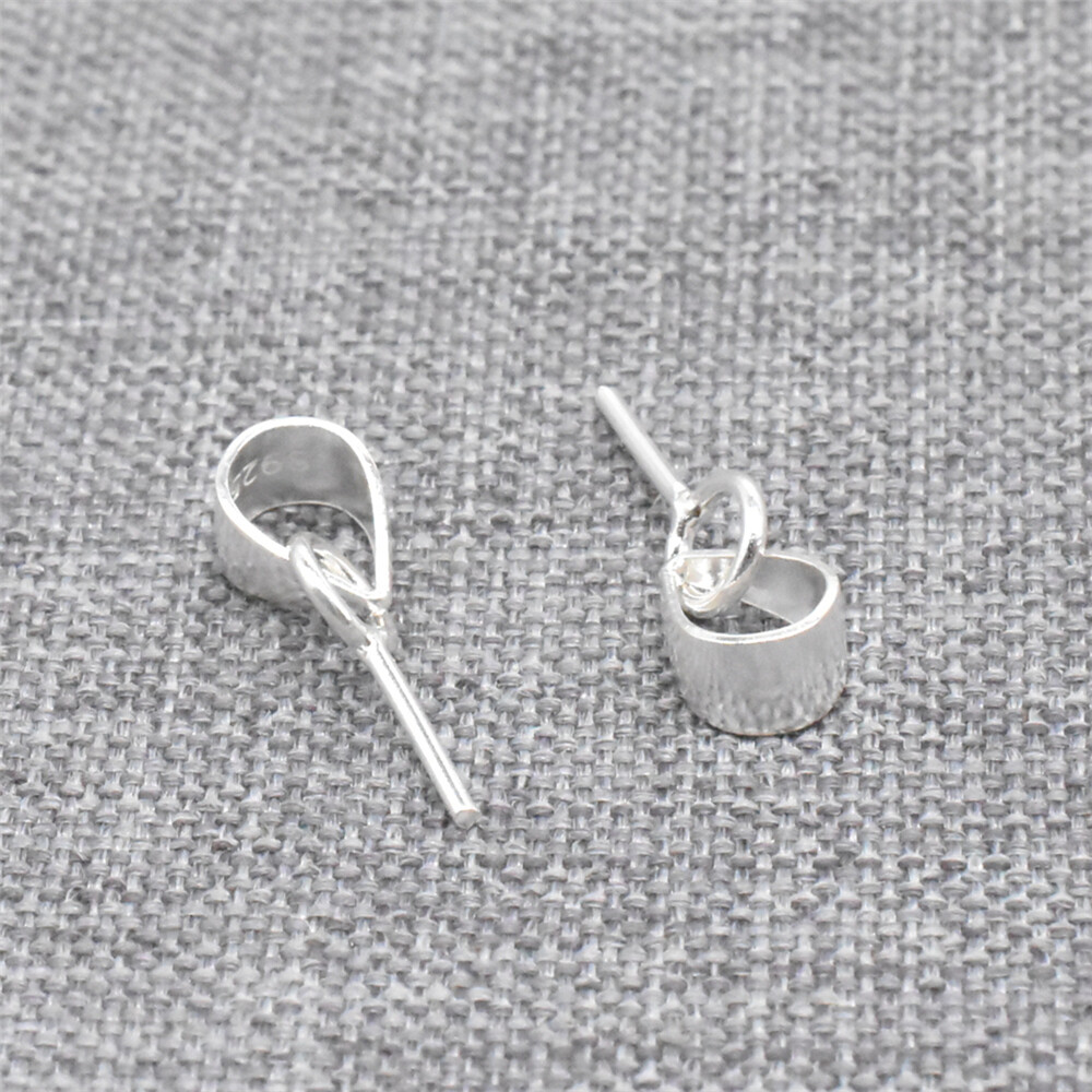 10 Sterling Silver Plain Bails with Eyepin 925 Silver Eye Pin Drops 10×0.7mm