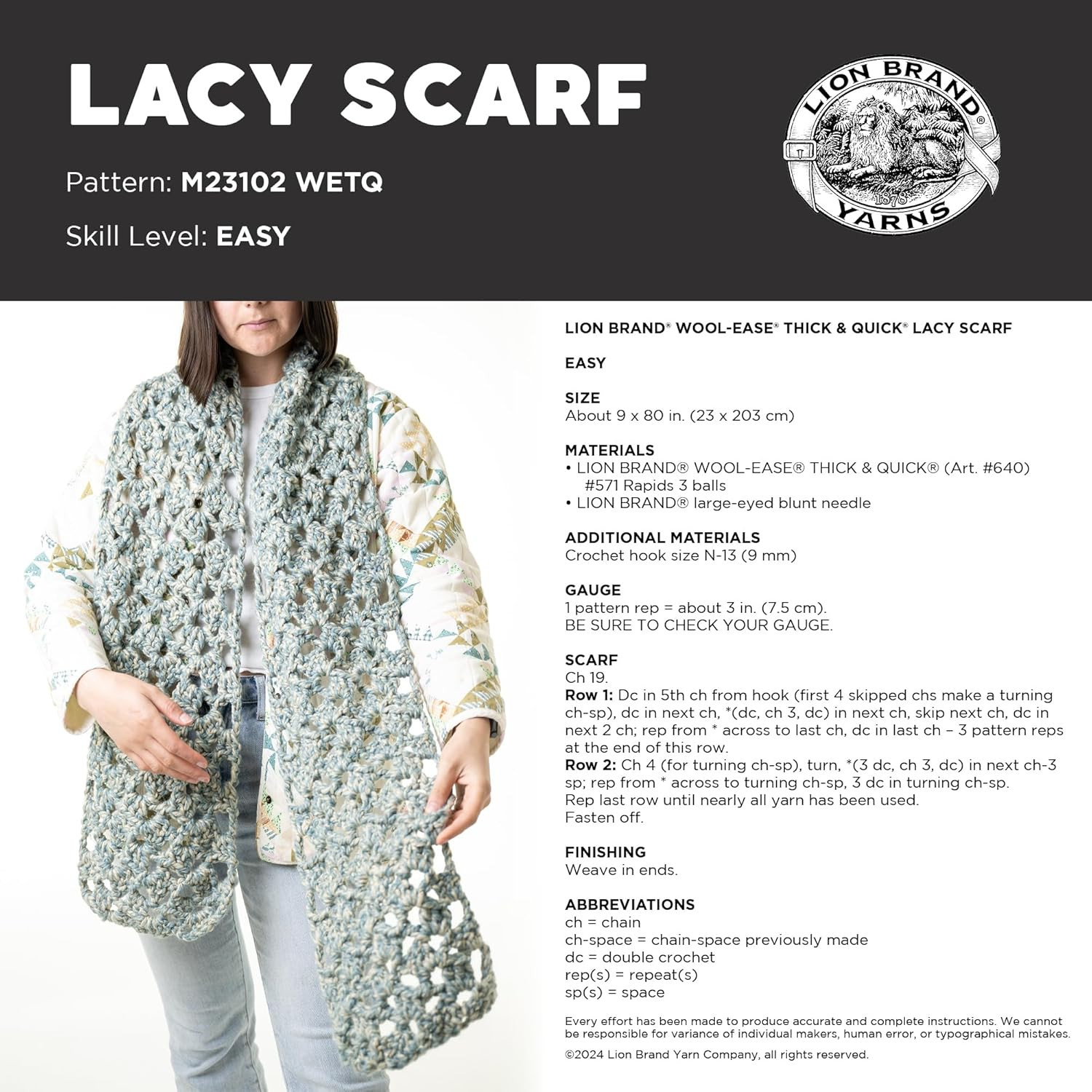 Wool-Ease Thick & Quick Yarn, Soft and Bulky Yarn for Knitting, Crocheting, and