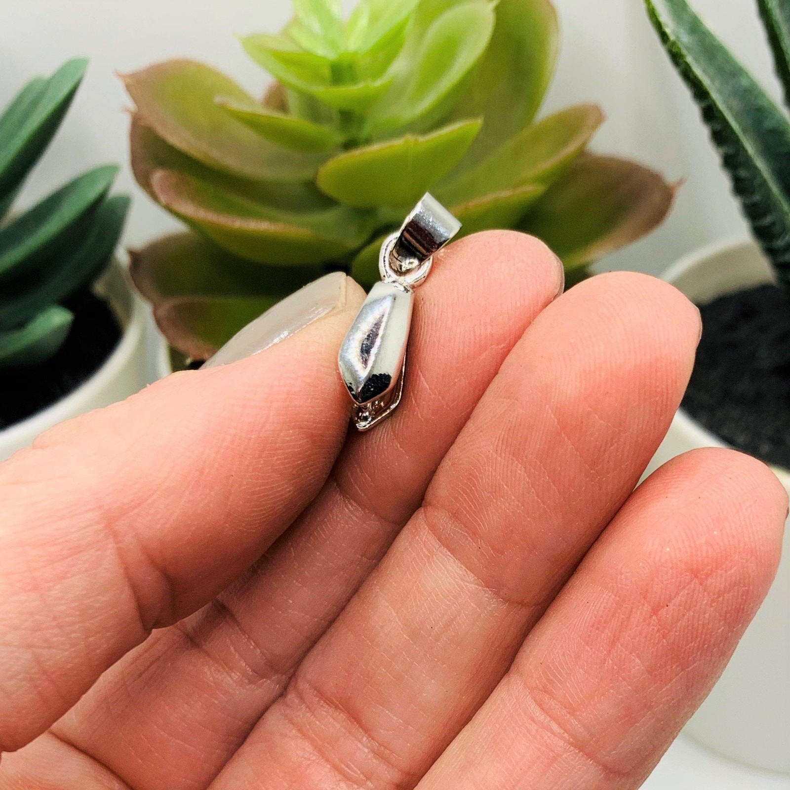 Silver Pinch Jewelry Pendant Bails, 7x14mm – US Seller