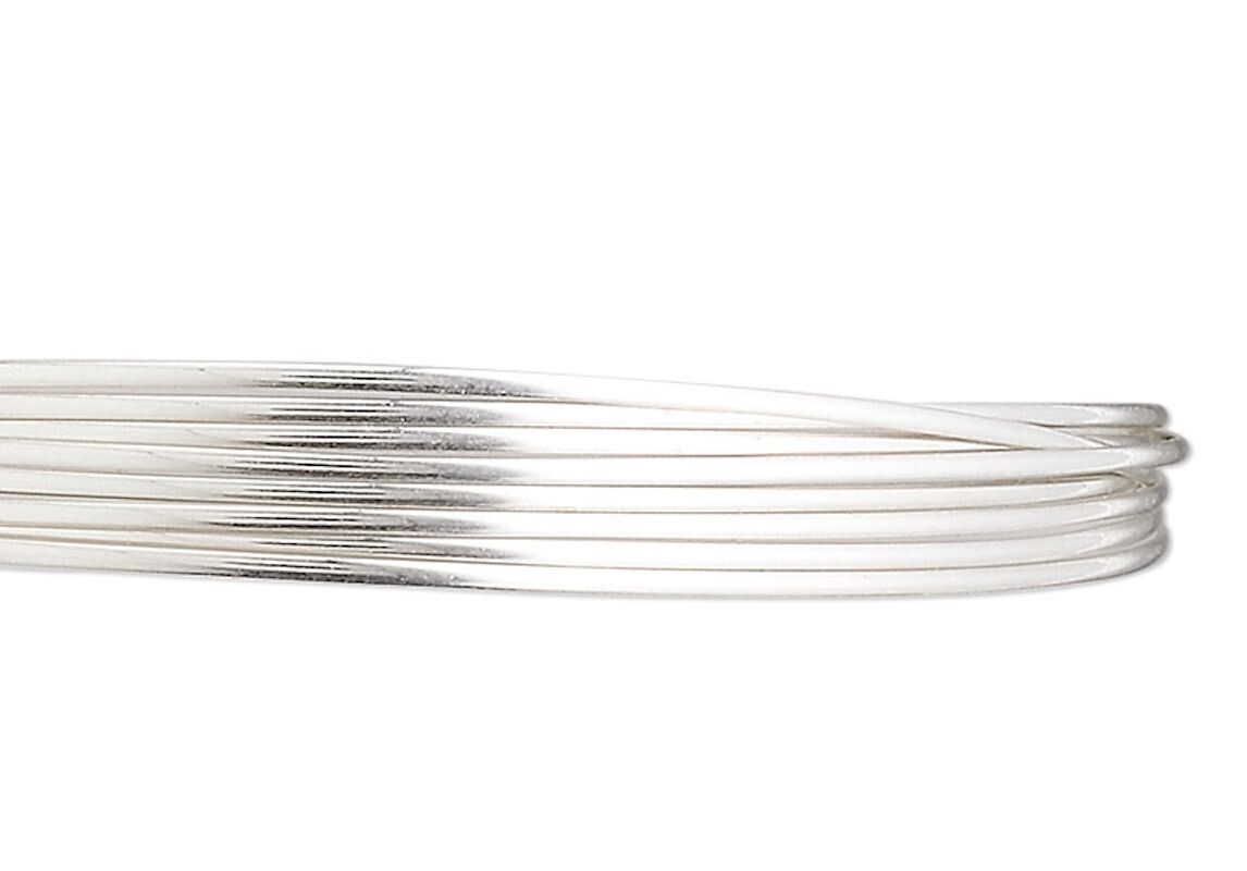 Wire, Sterling Silver Half Hard 20 Gauge Half Round Wrapping Wire 5 Feet