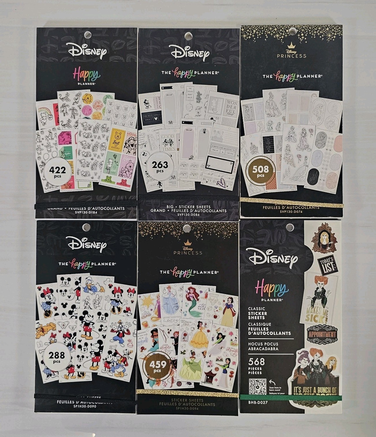 MAMBI Happy Planner Sticker Sheets Lot Of 6 Disney Princess Unused New