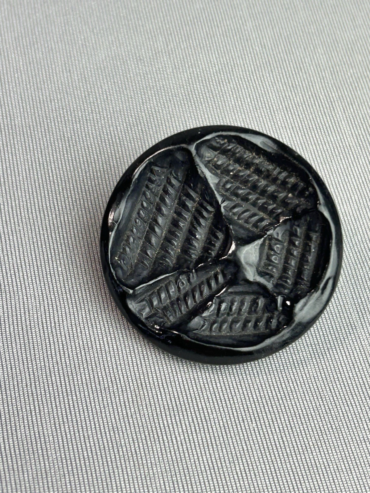 Black Textured BIG Chunky Plastic Coat Buttons Set Of 3
