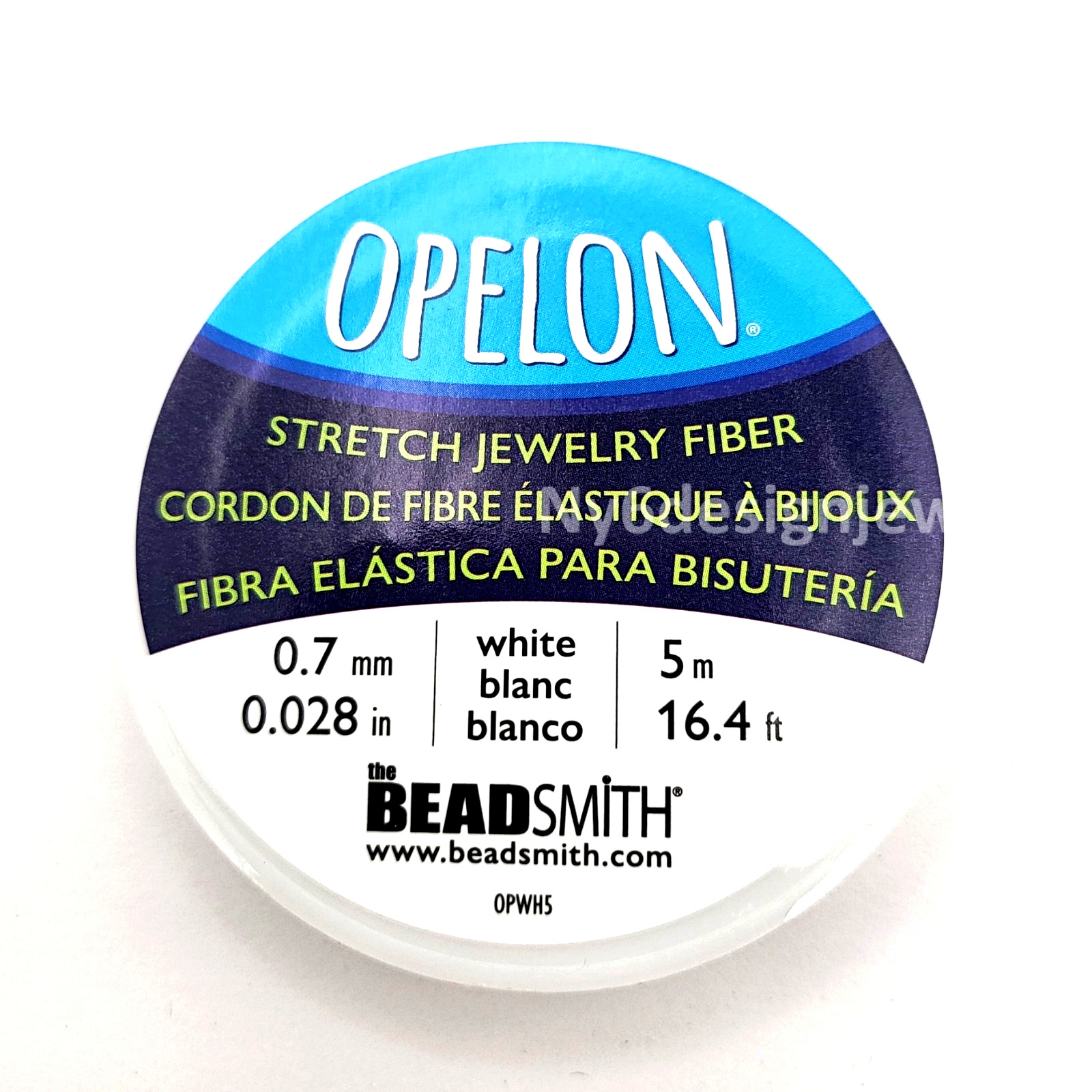 The Beadsmith Opelon 0.7mm White Stretch Jewelry Fiber 5m Spool Elastic