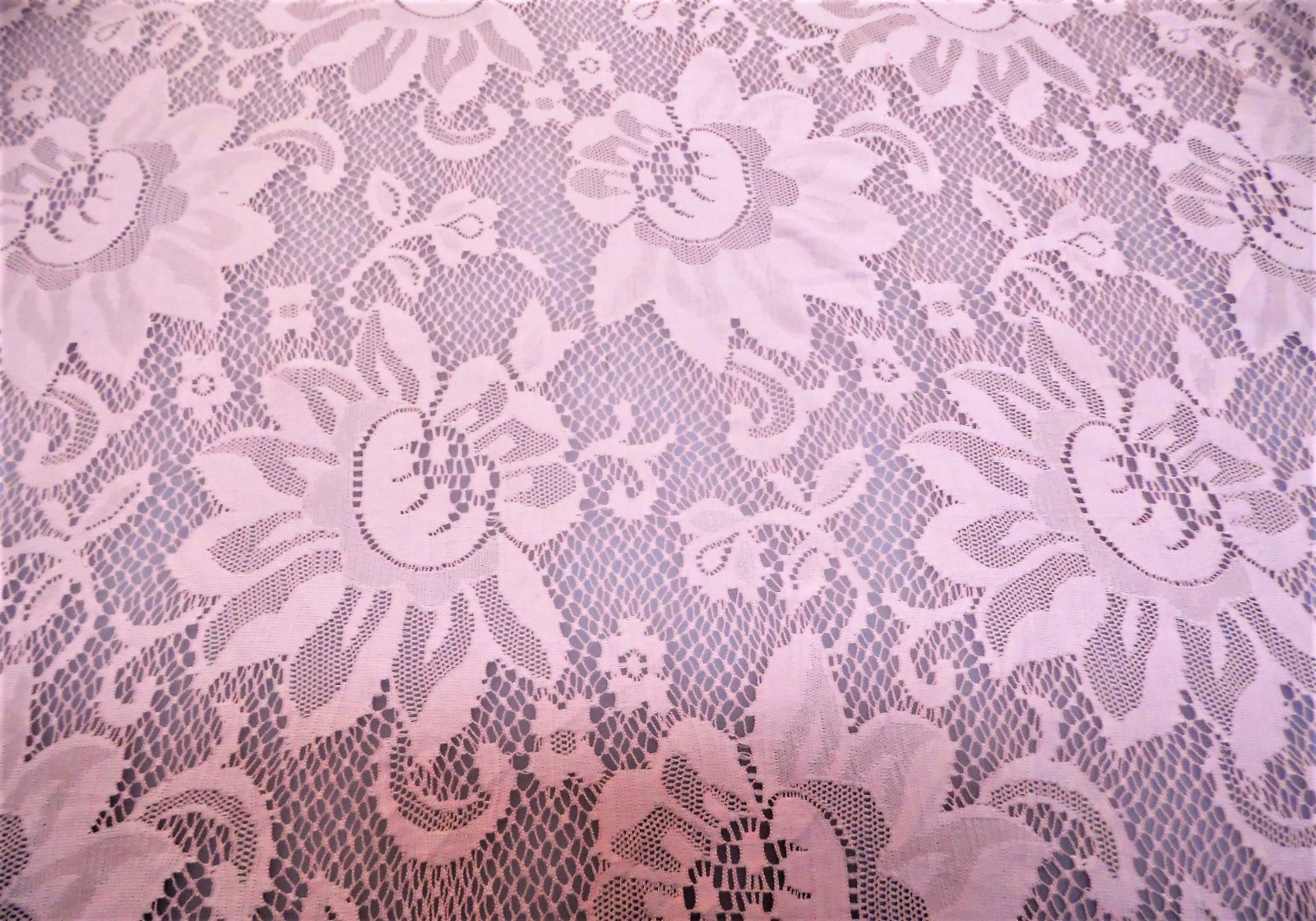 Discount Fabric Stretch Mesh Lace Dusty Pink Sunflower Floral Sheer D603