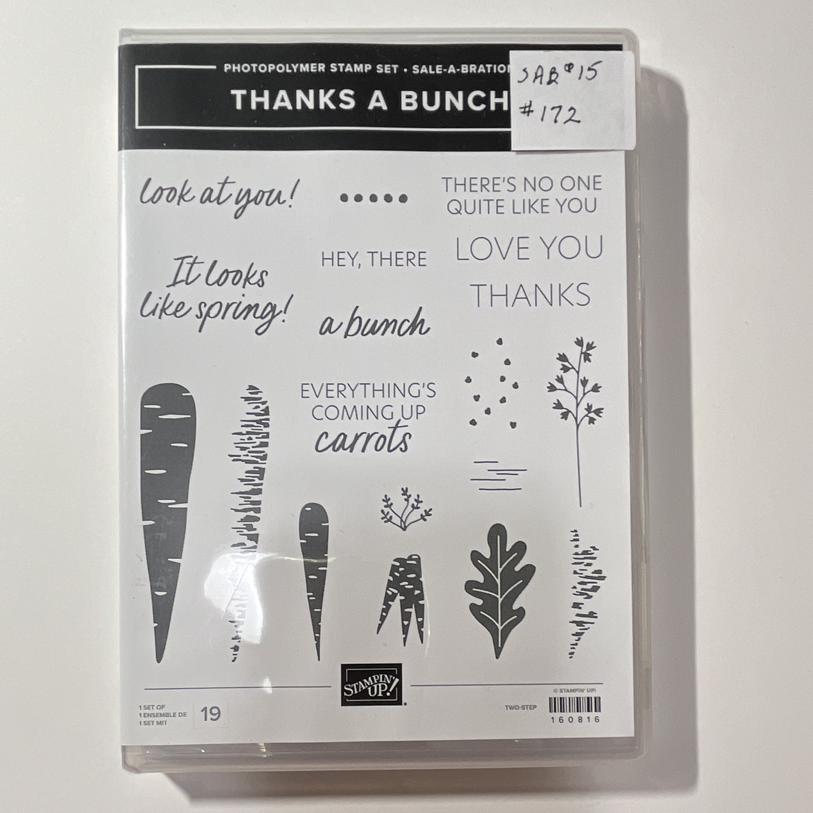 Stampin’ Up! Thanks a Bunch Cling Photopolymer Stamp Set Mixed Themes 160816