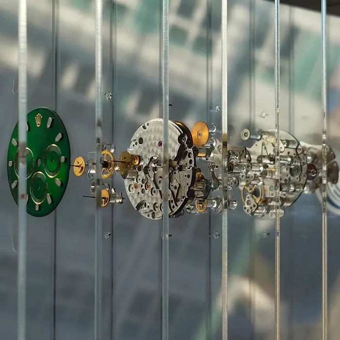 Timeless Transparency™, 3D Disassembled Mechanical Watch Artwork, Golden Cash