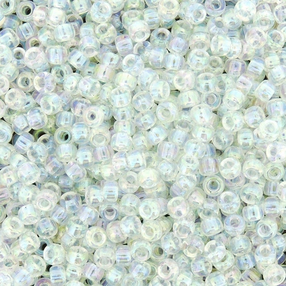 Miyuki Round Rocaille Seed Beads Size 8/0 Crystal AB 22 Gram Tube (8-250)