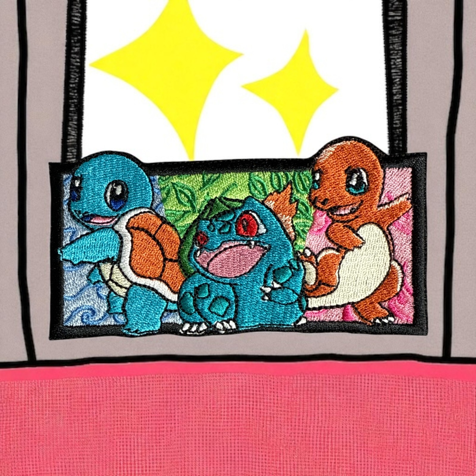 Squirtle-Bulbasaur-Charmander Embroidery Patch 2.45″ X 4.76″