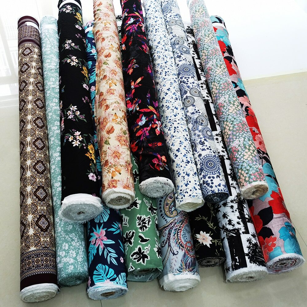 1 Yard X 1.4 meter Soft Viscose Fabric Geometric Floral Patchwork Poplin Rayon