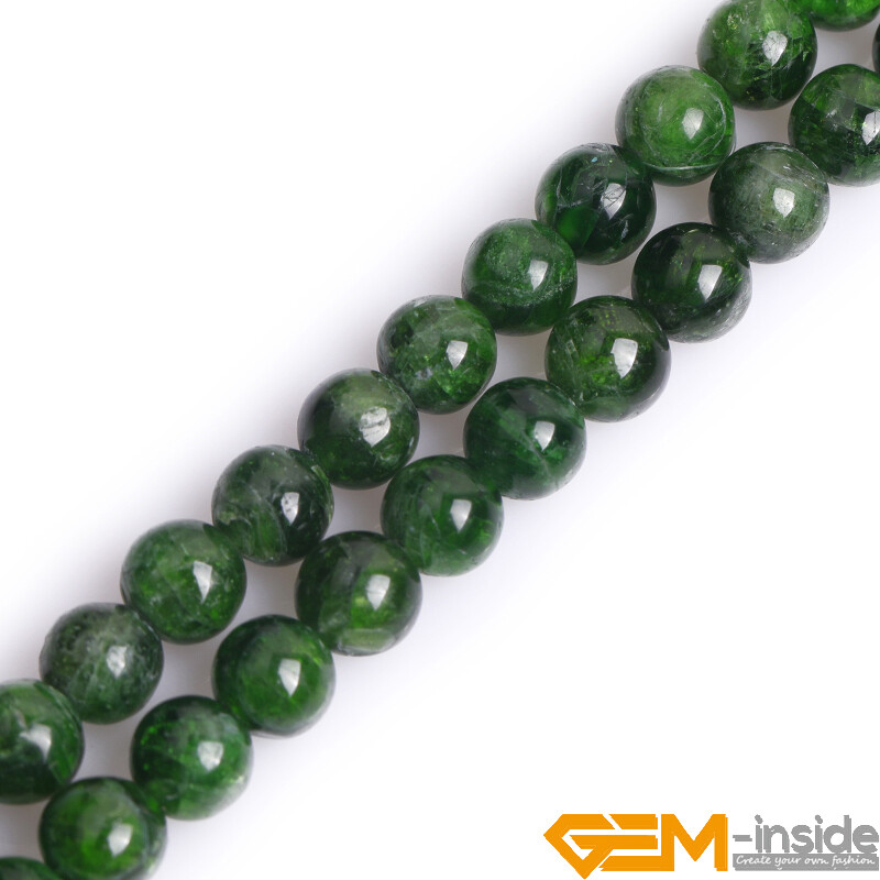 Green Diopside Natural Gemstone Round Loose Beads For Jewellery Making 15″ AU