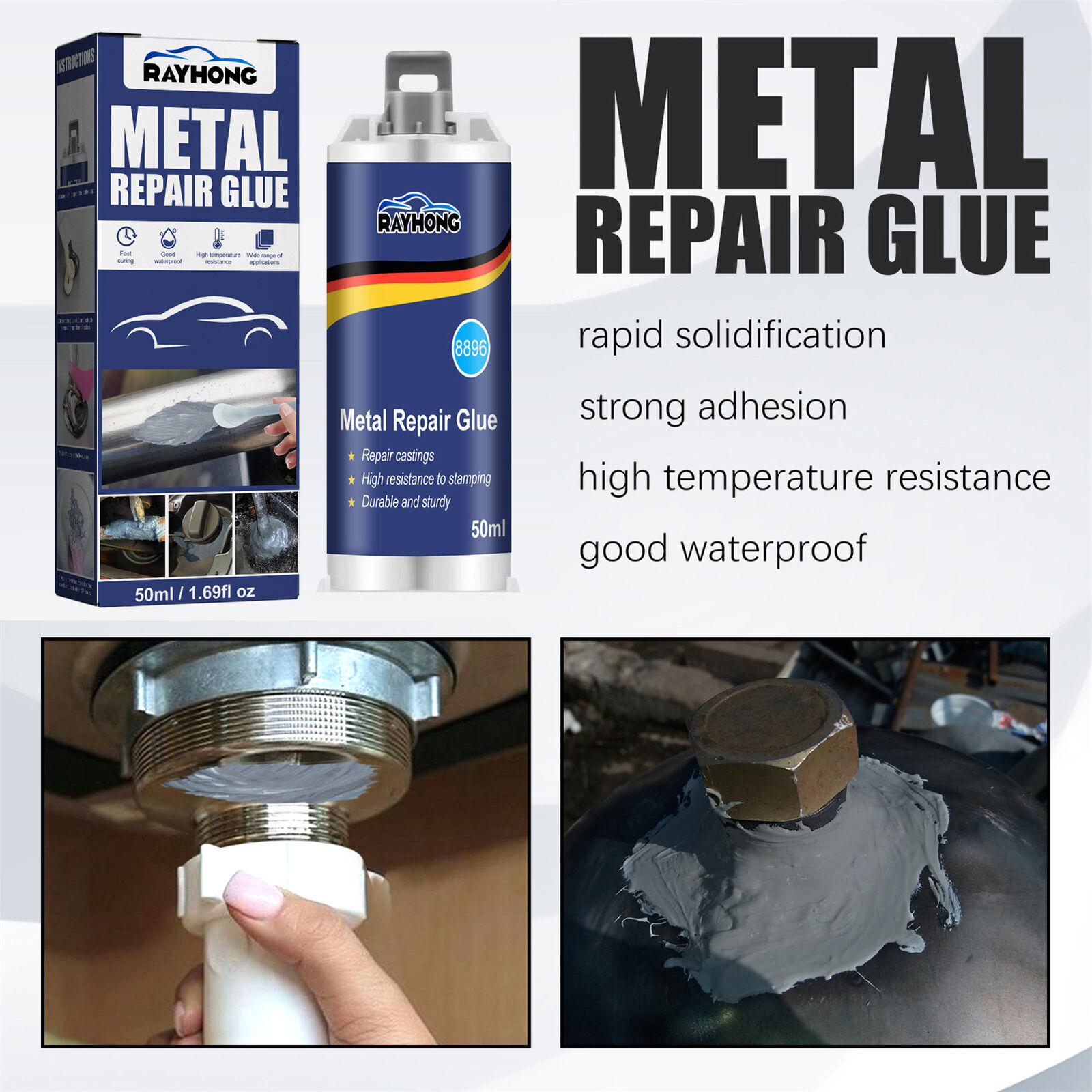 2 × Metal Repair Paste AB Casting Repair Glue Industrial Heat Cold Weld Sets USA