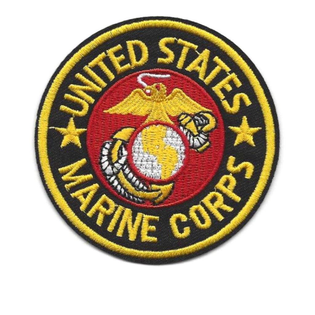 MARINE CORPS IRON ON PATCH 3″ Embroidered Applique United States Military Round