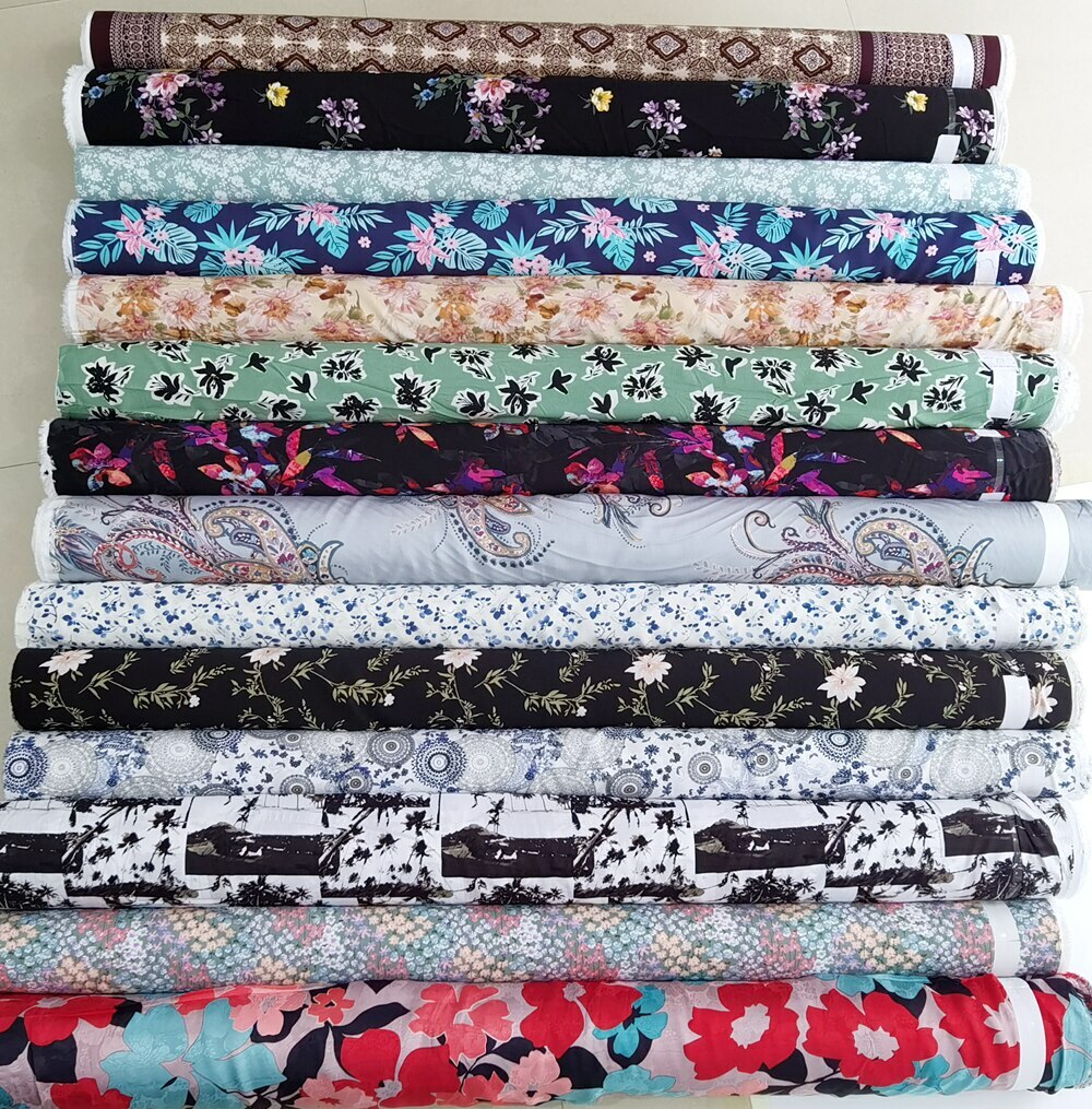 1 Yard X 1.4 meter Soft Viscose Fabric Geometric Floral Patchwork Poplin Rayon