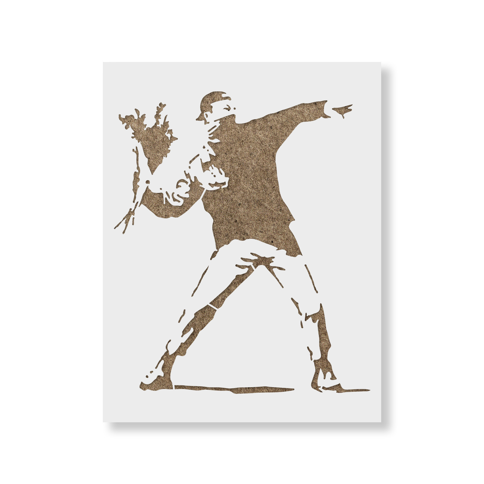 Rage Flower Thrower Banksy Stencil – Durable & Reusable Mylar Stencils