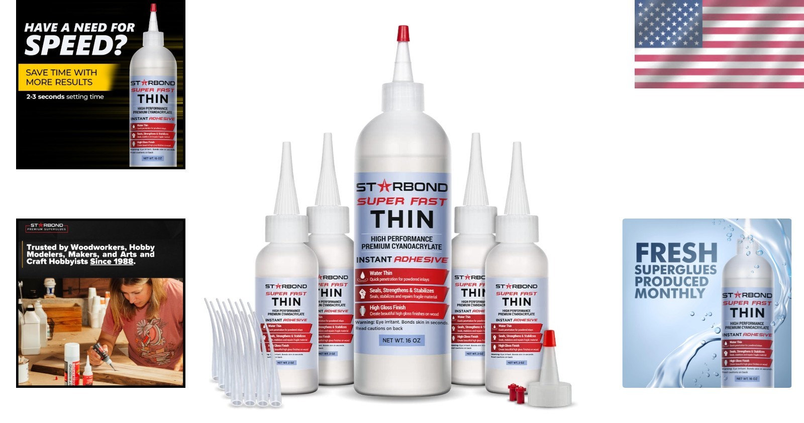 Professional CA Glue Refill Set – 16 oz