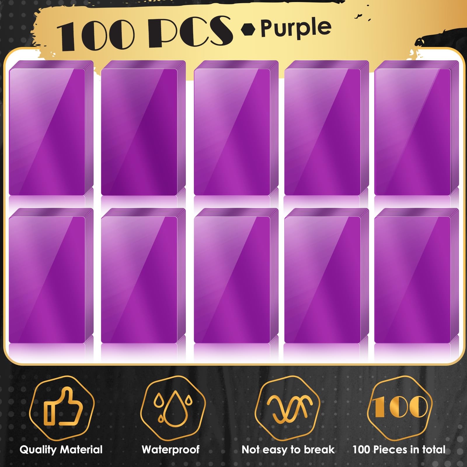 weparmeety 100 Pcs Metal Engraving Blanks 86 x 54 x 0.21mm, Purple 0.21mm