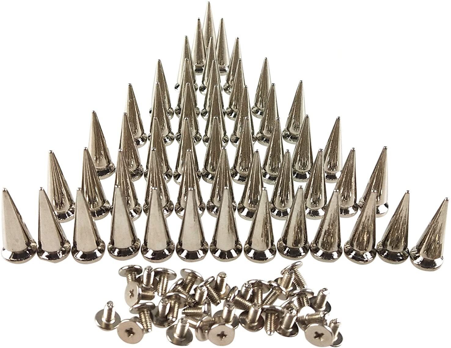 Bulks Punk Cone Metal Spikes Rivets Studs Screw back for Clothing Jacket Leather