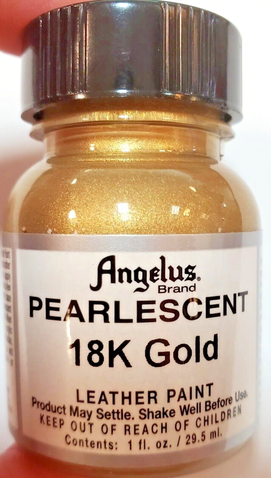 Angelus Acrylic Leather Paint Waterproof 1 oz- Pick Metallic Gold OR 18K Gold