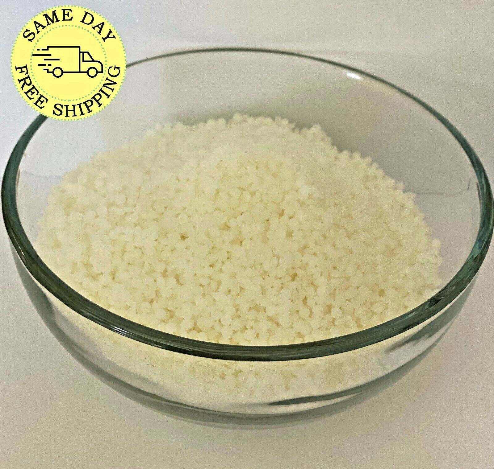 WHITE BEESWAX by HERMES PASTILLES BEADS 100 % PURE 2 LB