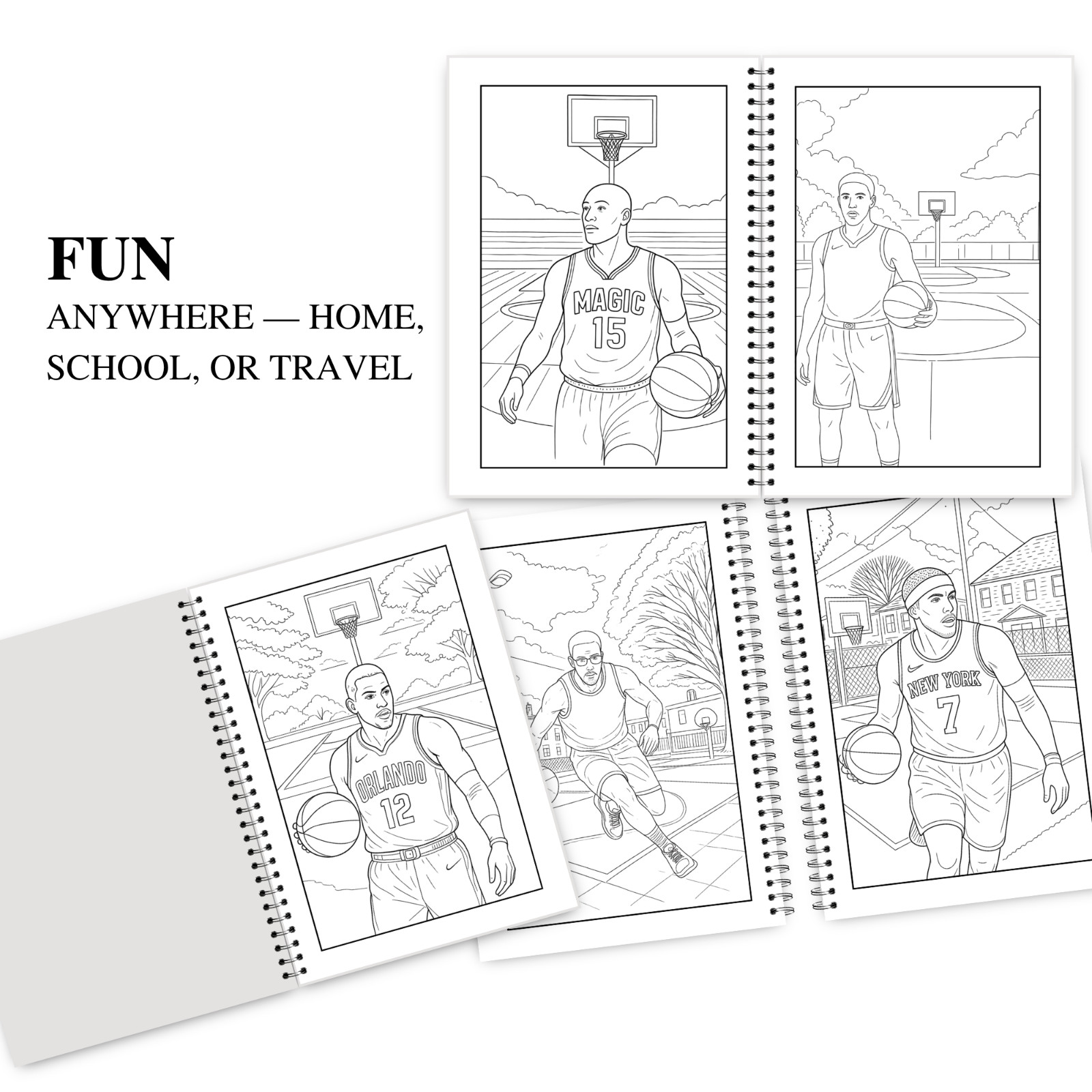 Street Ball Coloring Book 50 Basketball Coloring Pages for Kids Teens Adults