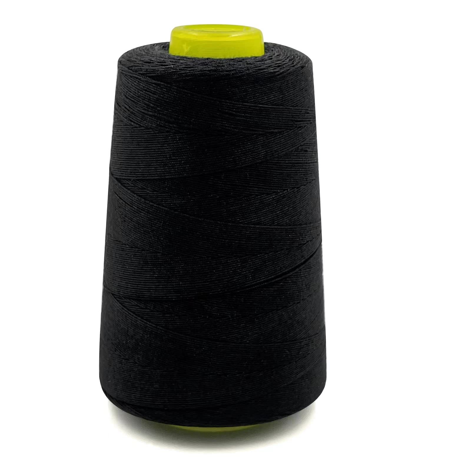 Black UV Resistant High Strength Polyester Thread 1000 Yards For Sewing