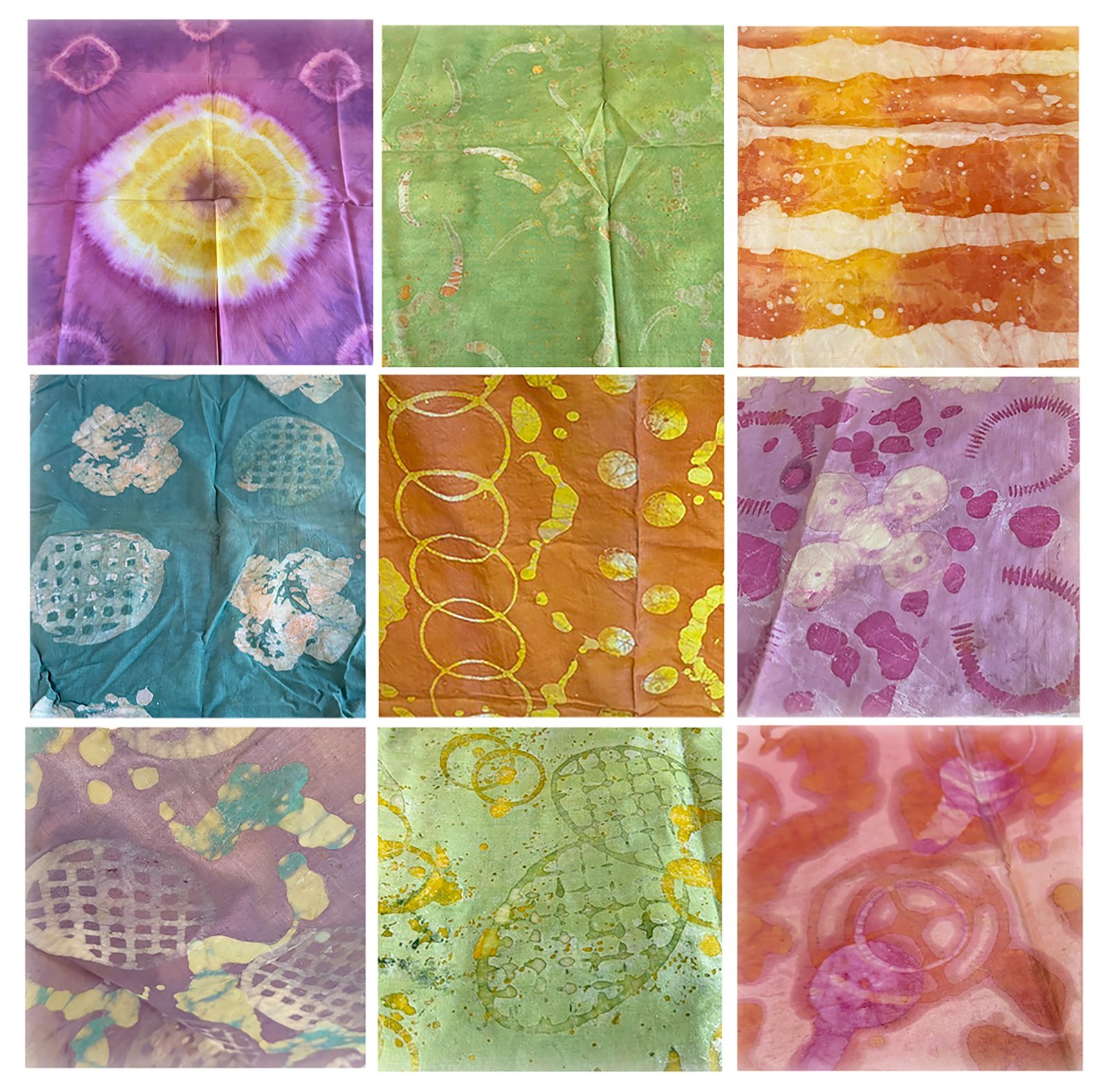 Vtg Lot Handmade Wax Resist Cotton Batik Fabrics Colorful READ Condition Varies