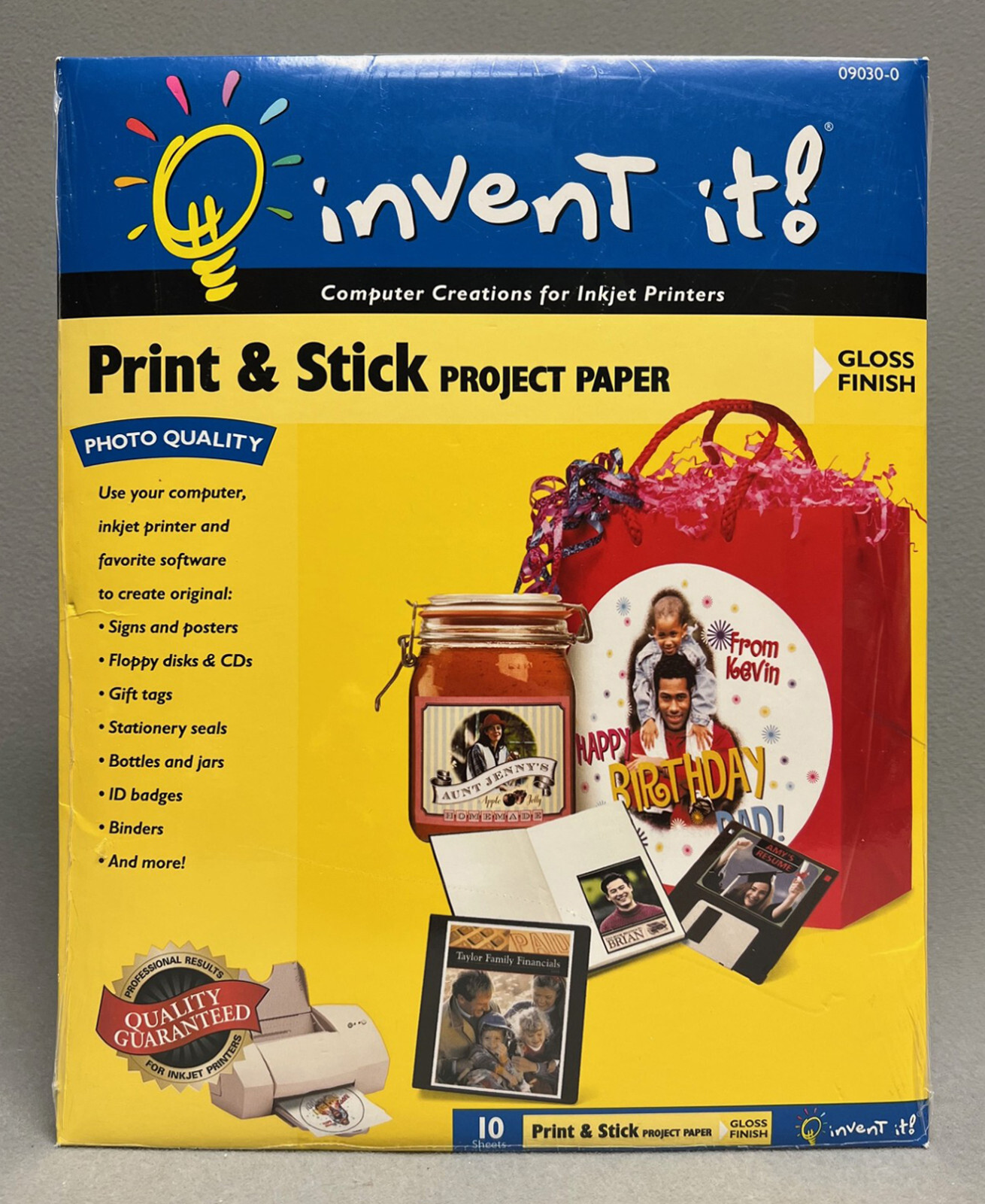 INVENT IT! Print & Stick Project Paper SEALED 10 Sheets PHOTO QUALITY GLOSS