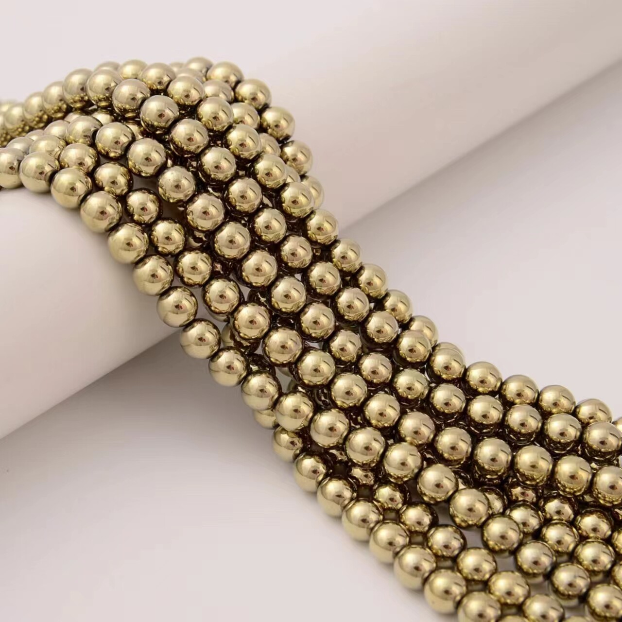 Titanium Hematite Pyrite Tone Smooth Round Beads Size 2mm – 10mm 15.5” Strand