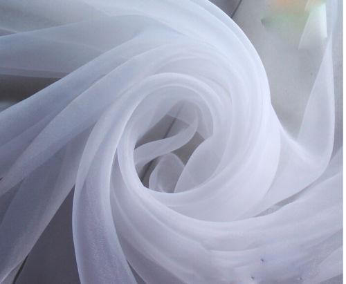 120″ Wide (10ft Wide) x 120 Yards Roll – White Sheer Voile Chiffon Fabric