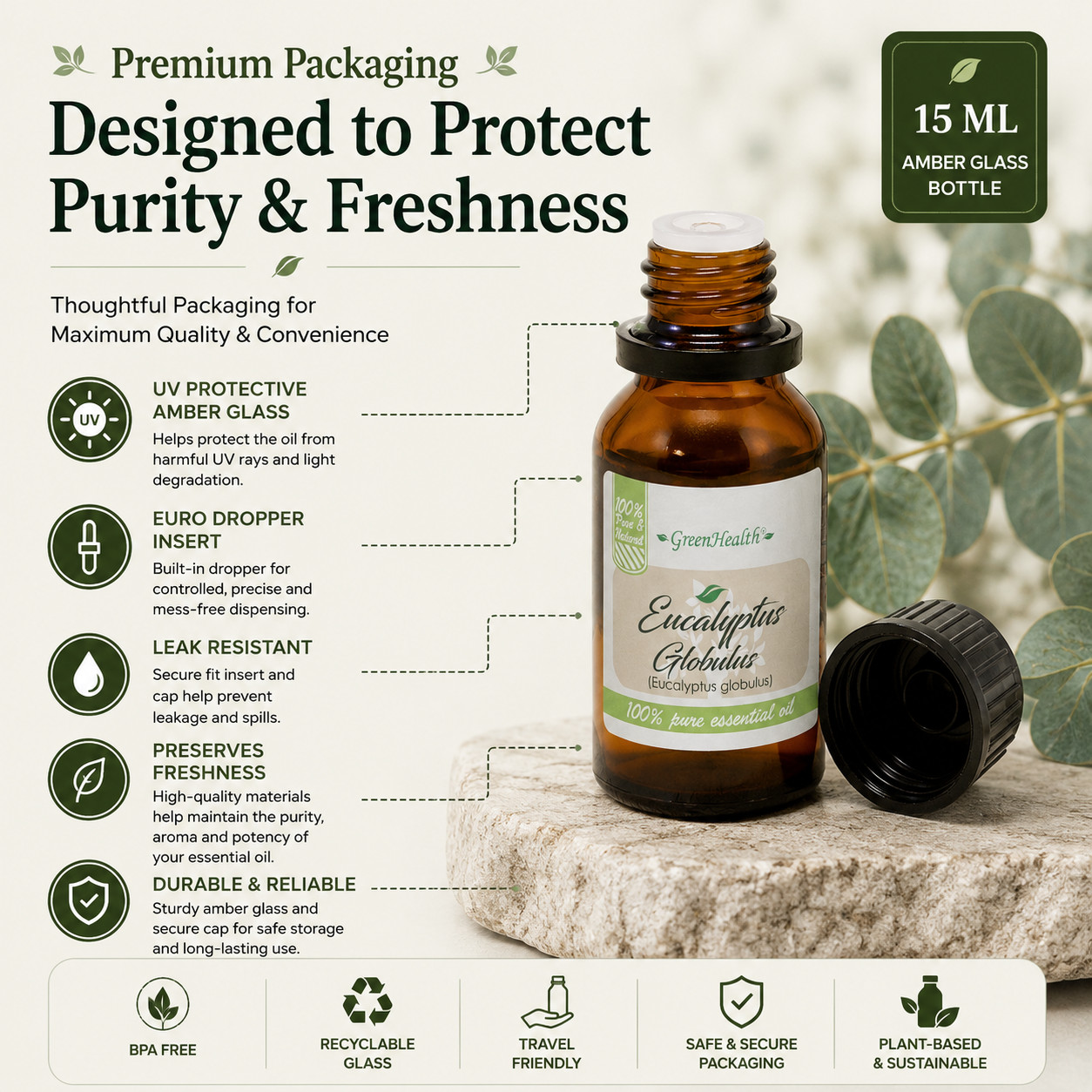 15 ml Eucalyptus Globulus Essential Oil (100% Pure & Natural) – GreenHealth