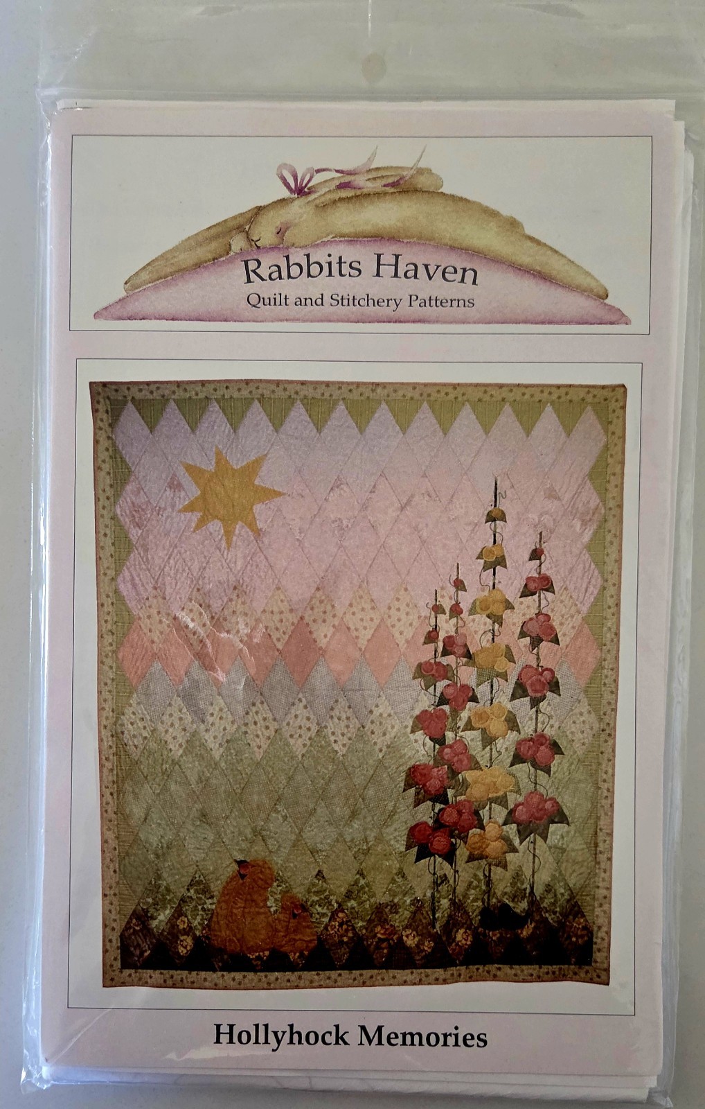Quilt and Stitchery Pattern Rabbits Haven Hollyhock Memories New