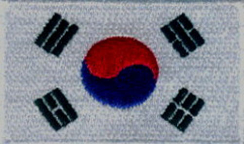 South Korea Flag Embroidered Patches 2.5″x1.5″ iron-on