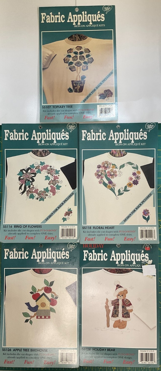 WHAT’S NEW – FABRIC APPLIQUES IRON-ON KIT– MANY CHOICES
