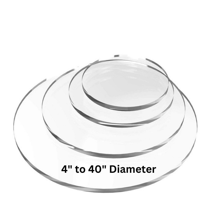 Acrylic Disc Plexiglass Round 1/4″ Thick Sheet Clear Cake Bases Choose The Sizes