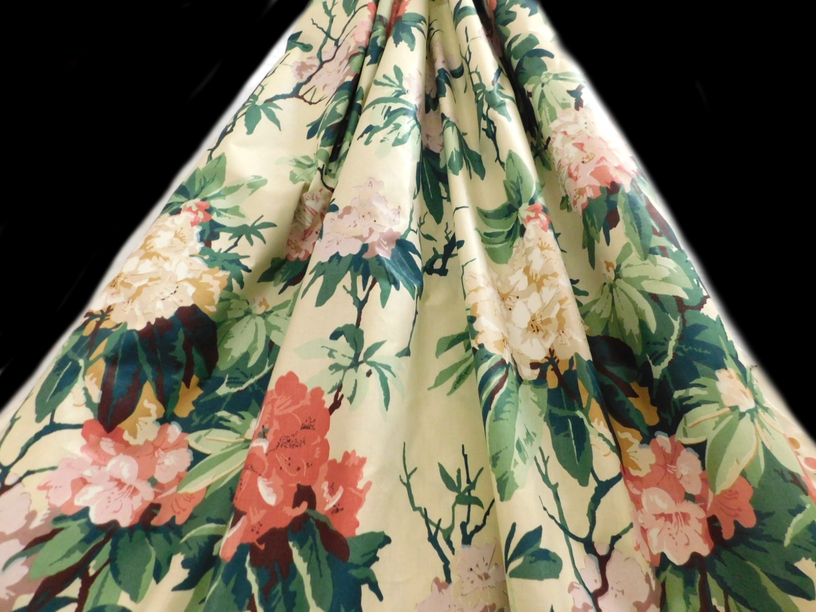 Cyrus Clark 52″ Cotton BTY SUTTON Washable Floral Print Drapery Fabric SALE SPEC