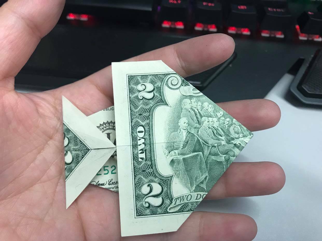 A Fish Money Origami – made from a Two Dollar Bill (LOVELY GIFT)